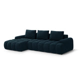 Linz 3-Sitzer Ecksofa mit Schlaffunktion, Linke Seite, aus Samt in Tiefes Petrol (Vogue 13), 275x142 cm von Cosmopolitan Design – Bild 4