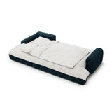 Linz 3-Sitzer Ecksofa mit Schlaffunktion, Linke Seite, aus Samt in Tiefes Petrol (Vogue 13), 275x142 cm von Cosmopolitan Design – Bild 6
