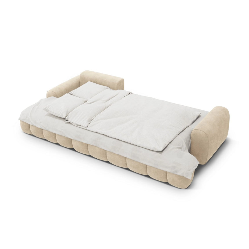 Linz 3-Sitzer Ecksofa mit Schlaffunktion, Linke Seite, aus Samt oder Strukturstoff, 275x142 cm von Cosmopolitan Design – Bild 6