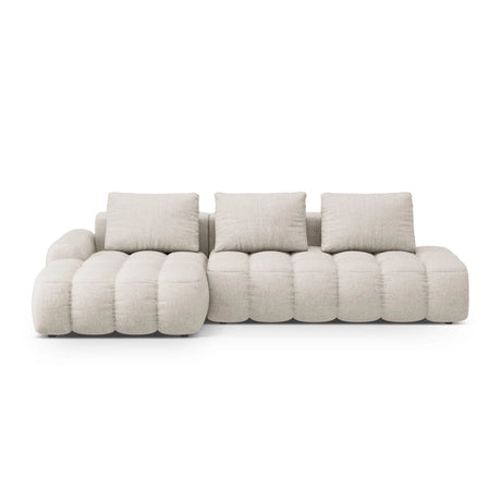 Linz 3-Sitzer Ecksofa mit Schlaffunktion, Linke Seite, aus Strukturierter Stoff in Beige (Sorella 03), 275x142 cm von Cosmopolitan Design – Bild 1