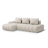 Linz 3-Sitzer Ecksofa mit Schlaffunktion, Linke Seite, aus Strukturierter Stoff in Beige (Sorella 03), 275x142 cm von Cosmopolitan Design – Bild 4