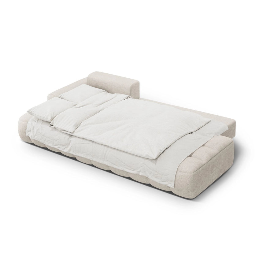 Linz 3-Sitzer Ecksofa mit Schlaffunktion, Linke Seite, aus Strukturierter Stoff in Beige (Sorella 03), 275x142 cm von Cosmopolitan Design – Bild 6