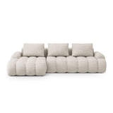 Linz 3-Sitzer Ecksofa mit Schlaffunktion, Linke Seite, aus Strukturierter Stoff in Beige (Sorella 03), 275x142 cm von Cosmopolitan Design – Bild 1