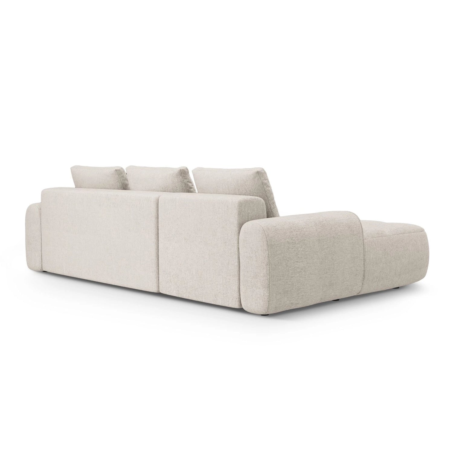 Linz 3-Sitzer Ecksofa mit Schlaffunktion, Linke Seite, aus Strukturierter Stoff in Beige (Sorella 03), 275x142 cm von Cosmopolitan Design – Bild 7