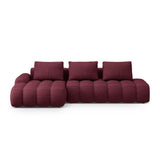 Linz 3-Sitzer Ecksofa mit Schlaffunktion, Linke Seite, aus Strukturierter Stoff in Burgund (Sorella 59), 275x142 cm von Cosmopolitan Design – Bild 1