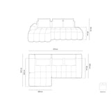 Linz 3-Sitzer Ecksofa mit Schlaffunktion, Linke Seite, aus Strukturierter Stoff in Burgund (Sorella 59), 275x142 cm von Cosmopolitan Design – Bild 3