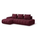 Linz 3-Sitzer Ecksofa mit Schlaffunktion, Linke Seite, aus Strukturierter Stoff in Burgund (Sorella 59), 275x142 cm von Cosmopolitan Design – Bild 4