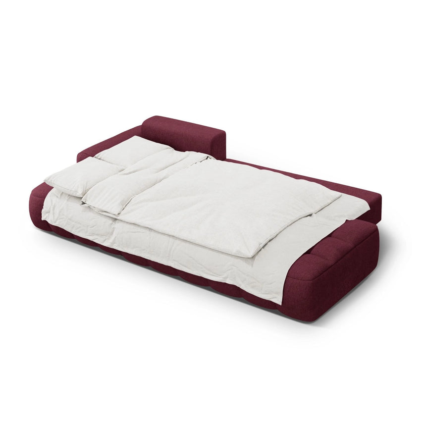 Linz 3-Sitzer Ecksofa mit Schlaffunktion, Linke Seite, aus Strukturierter Stoff in Burgund (Sorella 59), 275x142 cm von Cosmopolitan Design – Bild 6