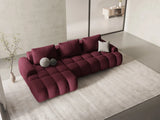 Linz 3-Sitzer Ecksofa mit Schlaffunktion, Linke Seite, aus Strukturierter Stoff in Burgund (Sorella 59), 275x142 cm von Cosmopolitan Design – Bild 2