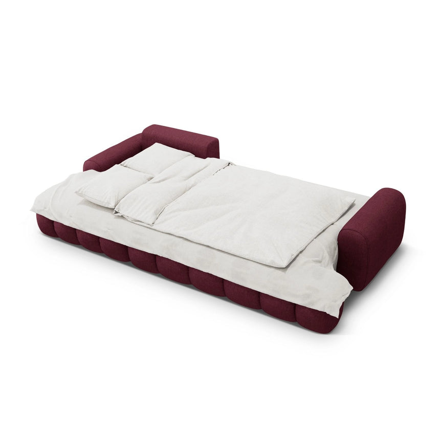 Linz 3-Sitzer Ecksofa mit Schlaffunktion, Linke Seite, aus Strukturierter Stoff in Burgund (Sorella 59), 275x142 cm von Cosmopolitan Design – Bild 6