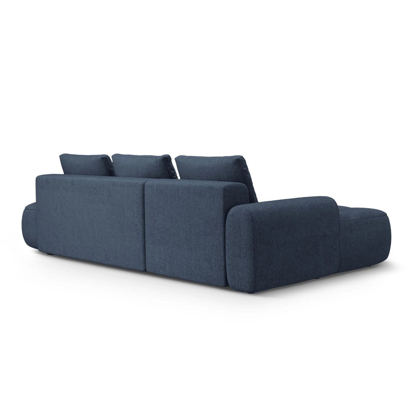Linz 3-Sitzer Ecksofa mit Schlaffunktion, Linke Seite, aus Strukturierter Stoff in Dunkelblau (Sorella 77), 275x142 cm von Cosmopolitan Design – Bild 7