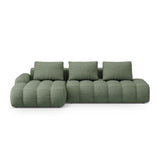 Linz 3-Sitzer Ecksofa mit Schlaffunktion, Linke Seite, aus Strukturierter Stoff in Dunkles olivgrün (Sorella 34), 275x142 cm von Cosmopolitan Design – Bild 1