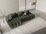 Linz 3-Sitzer Ecksofa mit Schlaffunktion, Linke Seite, aus Strukturierter Stoff in Dunkles olivgrün (Sorella 34), 275x142 cm von Cosmopolitan Design – Bild 2