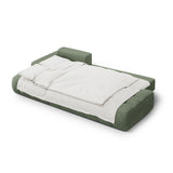 Linz 3-Sitzer Ecksofa mit Schlaffunktion, Linke Seite, aus Strukturierter Stoff in Dunkles olivgrün (Sorella 34), 275x142 cm von Cosmopolitan Design – Bild 6