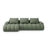 Linz 3-Sitzer Ecksofa mit Schlaffunktion, Linke Seite, aus Strukturierter Stoff in Dunkles olivgrün (Sorella 34), 275x142 cm von Cosmopolitan Design – Bild 1