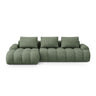 Linz 3-Sitzer Ecksofa mit Schlaffunktion, Linke Seite, aus Strukturierter Stoff in Dunkles olivgrün (Sorella 34), 275x142 cm von Cosmopolitan Design – Bild 1