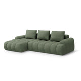 Linz 3-Sitzer Ecksofa mit Schlaffunktion, Linke Seite, aus Strukturierter Stoff in Dunkles olivgrün (Sorella 34), 275x142 cm von Cosmopolitan Design – Bild 4