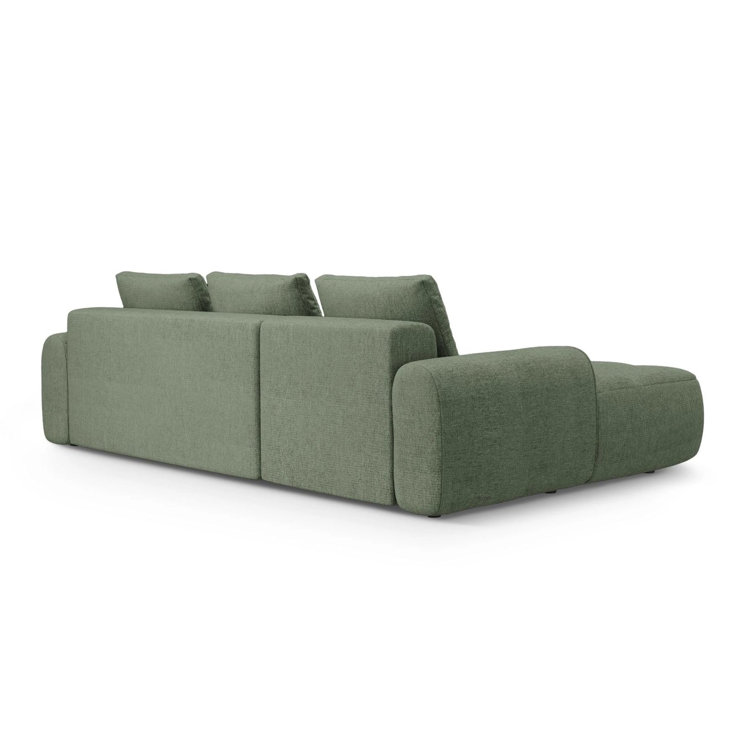 Linz 3-Sitzer Ecksofa mit Schlaffunktion, Linke Seite, aus Strukturierter Stoff in Dunkles olivgrün (Sorella 34), 275x142 cm von Cosmopolitan Design – Bild 7