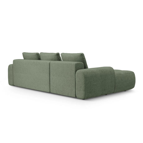 Linz 3-Sitzer Ecksofa mit Schlaffunktion, Linke Seite, aus Strukturierter Stoff in Dunkles olivgrün (Sorella 34), 275x142 cm von Cosmopolitan Design – Bild 7