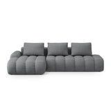 Linz 3-Sitzer Ecksofa mit Schlaffunktion, Linke Seite, aus Strukturierter Stoff in Grau (Sorella 89), 275x142 cm von Cosmopolitan Design – Bild 1