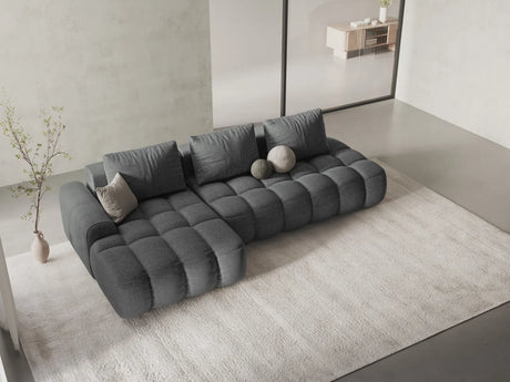Linz 3-Sitzer Ecksofa mit Schlaffunktion, Linke Seite, aus Strukturierter Stoff in Grau (Sorella 89), 275x142 cm von Cosmopolitan Design – Bild 2