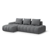 Linz 3-Sitzer Ecksofa mit Schlaffunktion, Linke Seite, aus Strukturierter Stoff in Grau (Sorella 89), 275x142 cm von Cosmopolitan Design – Bild 4