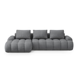 Linz 3-Sitzer Ecksofa mit Schlaffunktion, Linke Seite, aus Strukturierter Stoff in Grau (Sorella 89), 275x142 cm von Cosmopolitan Design – Bild 1
