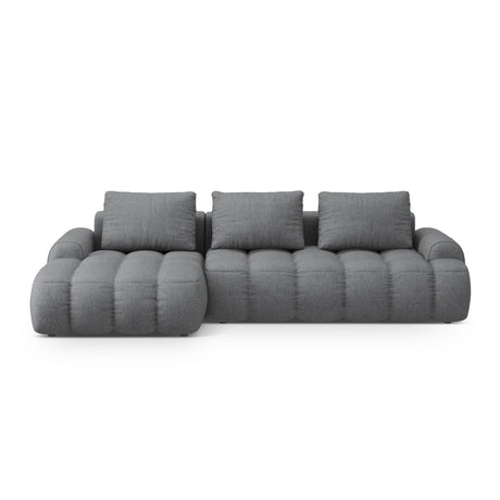 Linz 3-Sitzer Ecksofa mit Schlaffunktion, Linke Seite, aus Strukturierter Stoff in Grau (Sorella 89), 275x142 cm von Cosmopolitan Design – Bild 1