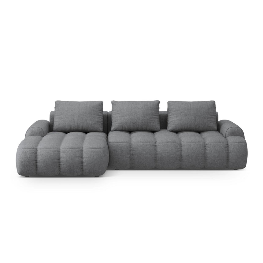 Linz 3-Sitzer Ecksofa mit Schlaffunktion, Linke Seite, aus Strukturierter Stoff in Grau (Sorella 89), 275x142 cm von Cosmopolitan Design – Bild 1