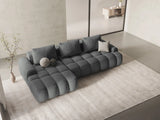 Linz 3-Sitzer Ecksofa mit Schlaffunktion, Linke Seite, aus Strukturierter Stoff in Grau (Sorella 89), 275x142 cm von Cosmopolitan Design – Bild 2