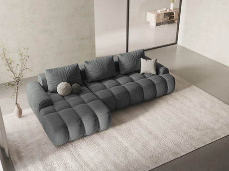 Linz 3-Sitzer Ecksofa mit Schlaffunktion, Linke Seite, aus Strukturierter Stoff in Grau (Sorella 89), 275x142 cm von Cosmopolitan Design – Bild 2
