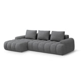 Linz 3-Sitzer Ecksofa mit Schlaffunktion, Linke Seite, aus Strukturierter Stoff in Grau (Sorella 89), 275x142 cm von Cosmopolitan Design – Bild 4
