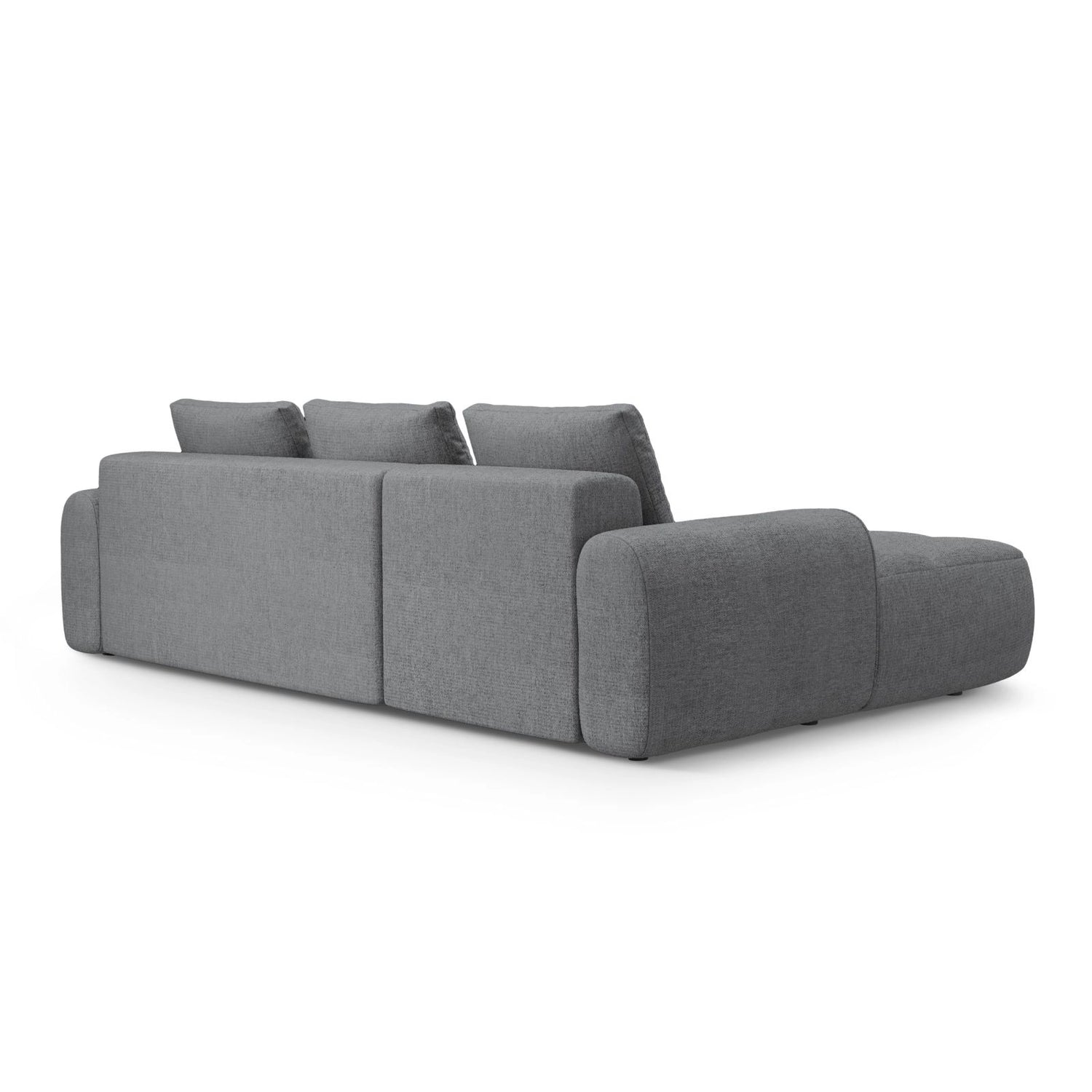 Linz 3-Sitzer Ecksofa mit Schlaffunktion, Linke Seite, aus Strukturierter Stoff in Grau (Sorella 89), 275x142 cm von Cosmopolitan Design – Bild 7