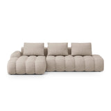 Linz 3-Sitzer Ecksofa mit Schlaffunktion, Linke Seite, aus Strukturierter Stoff in Sand (Sorella 05), 275x142 cm von Cosmopolitan Design – Bild 1