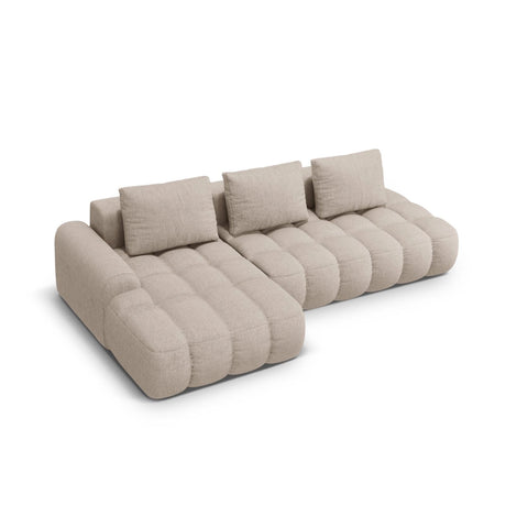 Linz 3-Sitzer Ecksofa mit Schlaffunktion, Linke Seite, aus Strukturierter Stoff in Sand (Sorella 05), 275x142 cm von Cosmopolitan Design – Bild 5