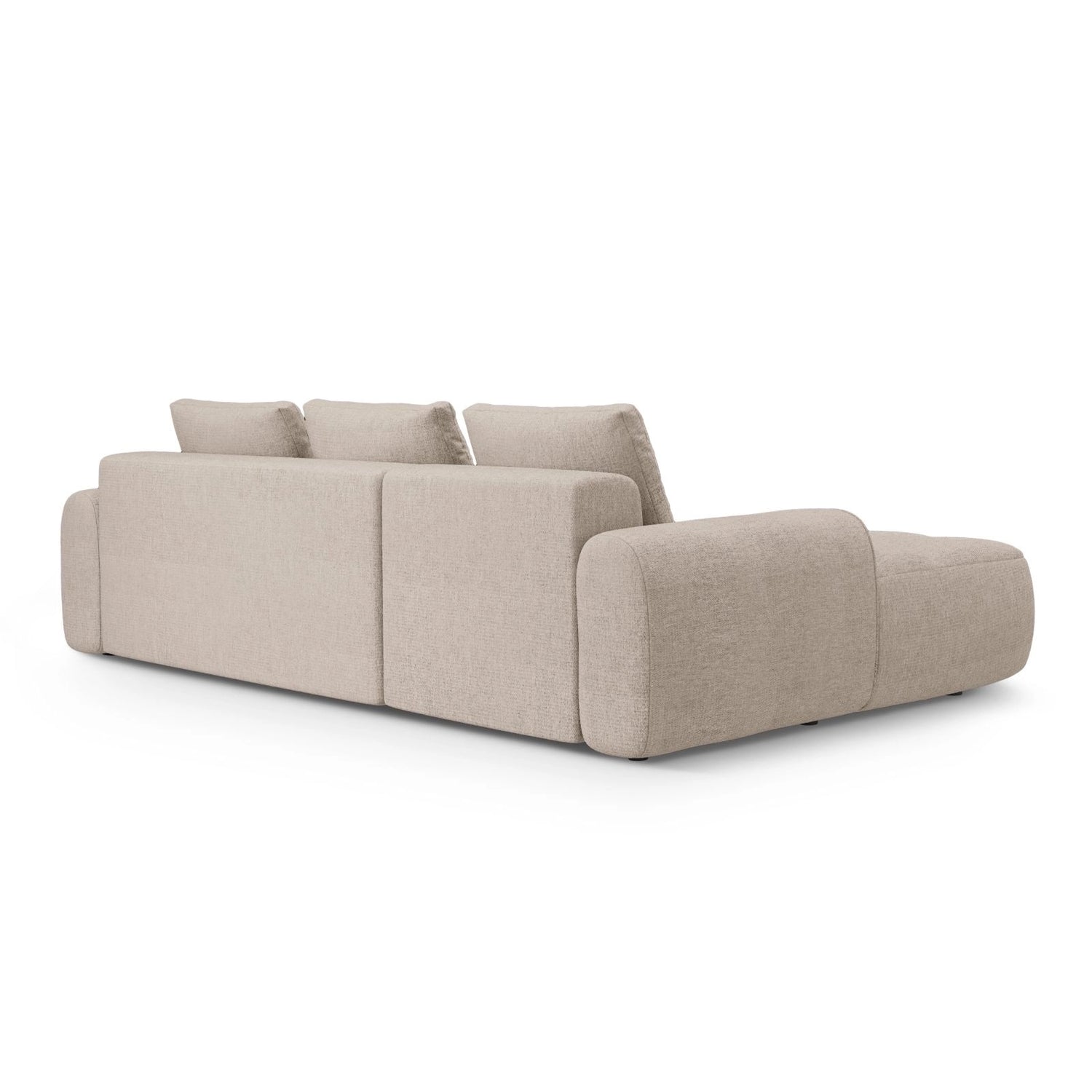 Linz 3-Sitzer Ecksofa mit Schlaffunktion, Linke Seite, aus Strukturierter Stoff in Sand (Sorella 05), 275x142 cm von Cosmopolitan Design – Bild 7