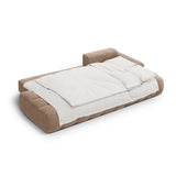 Linz 3-Sitzer Ecksofa mit Schlaffunktion, Rechte Seite, aus Samt in Dunkelbeige (Vogue 3), 275x142 cm von Cosmopolitan Design – Bild 6