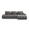 Linz 3-Sitzer Ecksofa mit Schlaffunktion, Rechte Seite, aus Samt in Grau (Vogue 15), 275x142 cm von Cosmopolitan Design – Bild 1