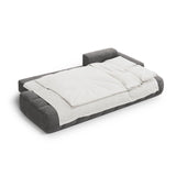 Linz 3-Sitzer Ecksofa mit Schlaffunktion, Rechte Seite, aus Samt in Grau (Vogue 15), 275x142 cm von Cosmopolitan Design – Bild 6