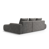 Linz 3-Sitzer Ecksofa mit Schlaffunktion, Rechte Seite, aus Samt in Grau (Vogue 15), 275x142 cm von Cosmopolitan Design – Bild 7