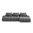 Linz 3-Sitzer Ecksofa mit Schlaffunktion, Rechte Seite, aus Samt in Grau (Vogue 15), 275x142 cm von Cosmopolitan Design – Bild 1