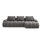 Linz 3-Sitzer Ecksofa mit Schlaffunktion, Rechte Seite, aus Samt in Grau (Vogue 15), 275x142 cm von Cosmopolitan Design – Bild 1