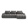 Linz 3-Sitzer Ecksofa mit Schlaffunktion, Rechte Seite, aus Samt in Grau (Vogue 15), 275x142 cm von Cosmopolitan Design – Bild 1