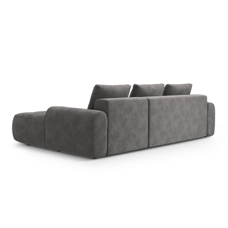 Linz 3-Sitzer Ecksofa mit Schlaffunktion, Rechte Seite, aus Samt in Grau (Vogue 15), 275x142 cm von Cosmopolitan Design – Bild 7