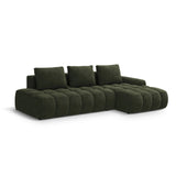 Linz 3-Sitzer Ecksofa mit Schlaffunktion, Rechte Seite, aus Samt in Grün (Vogue 11), 275x142 cm von Cosmopolitan Design – Bild 4