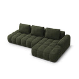 Linz 3-Sitzer Ecksofa mit Schlaffunktion, Rechte Seite, aus Samt in Grün (Vogue 11), 275x142 cm von Cosmopolitan Design – Bild 5