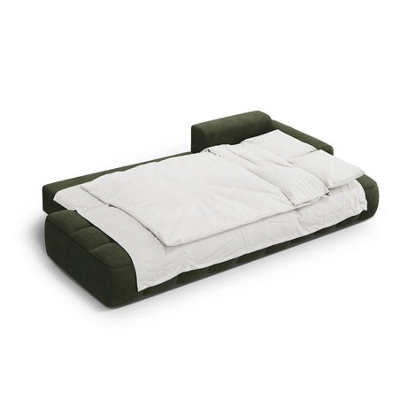 Linz 3-Sitzer Ecksofa mit Schlaffunktion, Rechte Seite, aus Samt in Grün (Vogue 11), 275x142 cm von Cosmopolitan Design – Bild 6