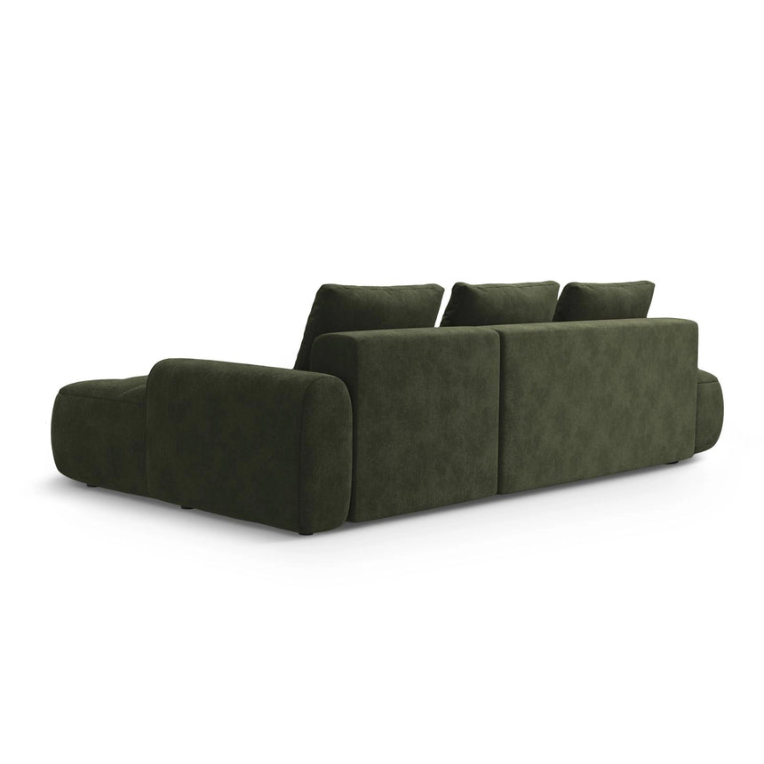 Linz 3-Sitzer Ecksofa mit Schlaffunktion, Rechte Seite, aus Samt in Grün (Vogue 11), 275x142 cm von Cosmopolitan Design – Bild 7