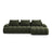 Linz 3-Sitzer Ecksofa mit Schlaffunktion, Rechte Seite, aus Samt in Grün (Vogue 11), 275x142 cm von Cosmopolitan Design – Bild 1