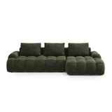Linz 3-Sitzer Ecksofa mit Schlaffunktion, Rechte Seite, aus Samt in Grün (Vogue 11), 275x142 cm von Cosmopolitan Design – Bild 1